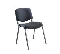 Club Stacking Chair Fabric - Black Frame - Charcoal - CH0500CH