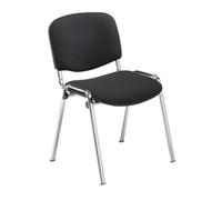 Club Stacking Chair Fabric - Chrome Frame - Black - CH0503BK