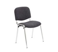 Club Stacking Chair Fabric - Chrome Frame - Charcoal - CH0503CH