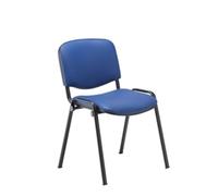 Club Stacking Chair PU - Black Frame - Blue - CH0500PUBL