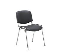 Club Stacking Chair PU - Chrome Frame - Black - CH0503PU