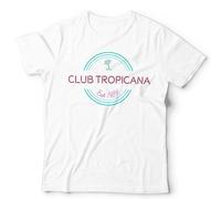 Club Tropicana Unisex T-Shirt - Retro Wham 80s Music Holiday Vibes Tee - 3XL White