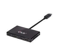 Club3D CSV-6400 Multi Stream Transport (MST) DisplayPort to DisplayPort Multi Monitor Splitter - 4-Port MST Hub - DP 1.2 to 4x DP MST Hub USB powered