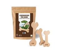 CLUB4BRANDS c4b Leather Dog Chew Bone | Chewing Bone Dog Toy | Dental Care, Snack, Chew Toy | Bone made from 100% Vegetable-Tanned Leather (L - 20 cm)