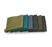 Club4Brands Leather Scraps - Pieces of Leather in Green Ideal for Craft Works, Extra Large, Quality Genuine Leather, Repair Bags, Textiles, Covering, Decoration, 1kg, Various Shades, DIN A4 - Green