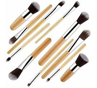 ClubComfort Beauty Professional Makeup Brushes Set - 11 Pc Wooden Handle Cosmetic Foundation Make up kit Beauty Blending for Powder and Cream - Bronzer Concealer Contour Brush Travel Case (Pack of 11)