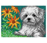 clubevy Latch Hook Kits,Latch Hook Dog Rug Making Kit for Adults and Kids, Cute Puppies Dog Lactch Hook Rug Making Needlework Kits for Beginners