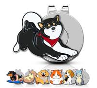 ClubSmith® Animal Golf Ball Marker with Magnetic Hat Clip, Funny Cute Cat & Dog, Premium Alignment Putting Mark, Golf Accessories & Gifts for Men and Women (Shiba Inu)