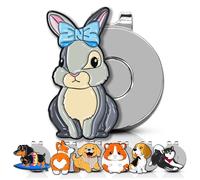 ClubSmith® Animal Golf Ball Marker with Magnetic Hat Clip, Funny Cute Cat & Dog, Premium Alignment Putting Mark, Golf Accessories & Gifts for Men and Women (Bowtie Bunny)