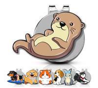 ClubSmith® Animal Golf Ball Marker with Magnetic Hat Clip, Funny Cute Cat & Dog, Premium Alignment Putting Mark, Golf Accessories & Gifts for Men and Women (Chill Otter)
