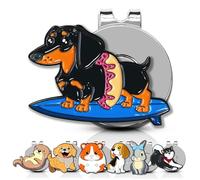 ClubSmith® Animal Golf Ball Marker with Magnetic Hat Clip, Funny Cute Cat & Dog, Premium Alignment Putting Mark, Golf Accessories & Gifts for Men and Women (Donut Dachshund)