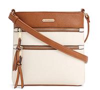 CLUCI Crossbody Purses for Women, Medium Size Zipper Pocket Adjustable Strap, Soft Leather Women's Shoulder Handbags, L-1-5-beige With Brown, M