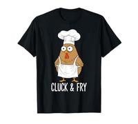 Cluck and Fry Chicken Chef Rooster BBQ Grill Cook Fried T-Shirt