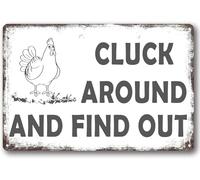 Cluck Around And FindChicken Signs For Home Farm Chicken Coop Farmhouse Funny Outdoor 8x12 Inch