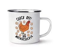 Cluck Off You Motherclucker Chicken Retro Enamel Mug Cup