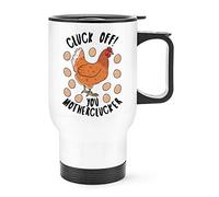 Cluck Off You Motherclucker Chicken Travel Mug Cup with Handle