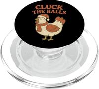 Cluck The Halls Christmas Chicken Lover Pun PopSockets PopGrip for MagSafe