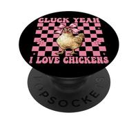 Cluck Yeah I Love Chickens Funny Chicken Farm Chicken Girl PopSockets Adhesive PopGrip