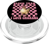 Cluck Yeah I Love Chickens Funny Chicken Farm Chicken Girl PopSockets PopGrip for MagSafe