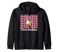 Cluck Yeah I Love Chickens Funny Chicken Farm Chicken Girl Zip Hoodie