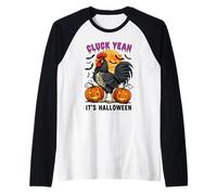 Cluck Yeah It's Halloween Rooster Moon Raglan Baseball Tee
