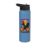 Cluck Yeah It's Halloween Rooster Moon Stainless Steel Insulated Water Bottle