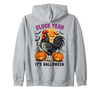 Cluck Yeah It's Halloween Rooster Moon Zip Hoodie