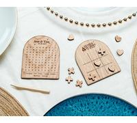 Clucking Belle Designs Wedding Table Games, Personalised Hearts & Kisses Noughts & Crosses & Word Search, Wedding Reception Games, Bespoke Wedding Favours, Tic Tac Toe