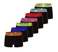 CLUCO 7/14 Pack Men's Days Of The W oxer Shorts MultiPack Underwear Comfort Fit Soft Trunks For Mens (UK, Alpha, S, Regular, Regular, 7, Black)