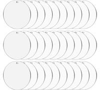 Cludoo 3.5 Inch Acrylic Ornaments Blanks, 30pcs Clear Round Acrylic Ornament Blanks, Acrylic Circle Disc Ornament Blanks with Hole for Vinyl, Christmas Decor, Engraving, Painting, and DIY Crafting