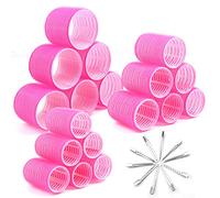 Cludoo Jumbo Hair Curlers Rollers with Clips, 28 Pcs Self Grip Rollers Set for Volume and Curls - 6.3cm, 4.3cm, 3.7cm for Long, Medium, Short, Thick Hair, Bangs, and Salon Hair Styling