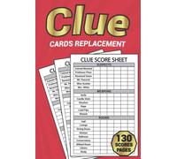 Clue Cards Replacement: Score Sheets Refills for Clue Board Game, Detective Answer Pads, Scorebook with 130 Pages, Extra Small size 6x9 inches