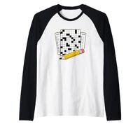 Clue Grid Ready Crossword Pencil Raglan Baseball Tee
