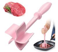 CLUEAPOP Upgrade Meat Chopper, Heat Resistant Nylon Masher for Hamburger Meat, Ground Beef, Non-Stick Mix Chopper, Pink