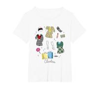 Clueless Iconic Fashion Textbook Sketch Vintage Chest Logo T-Shirt, Women's Plus, White, 3X