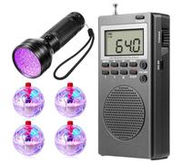 Clueltes Equipment Kit with 1pc Radio 4pcs Light Up Cat Balls and 1pc Flashlight,Equipment Kit for Home Office Outdoor