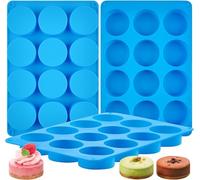 CLUEWR Pack of 3 Mini Silicone Muffin Moulds, 12 Cups Cupcake Moulds, Baking Moulds for Muffins, Brownies, Cakes, Pudding and Cupcakes