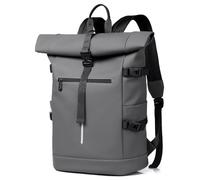 Clufar RollTop Backpack Men Women Waterproof 23-30L Backpack Laptop with 15.6 Inch Laptop Compartment Travel Backpack Daypack Simple Design School Backpack for Travel, Cycling, School, gray