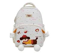 Clufar School Backpack Teenager Girls Boys School Bag Backpack Waterproof 15.6 Inch Laptop Backpack Large School Bag Backpack School Bags Women for School Satchel Travel with Pendant, White, Rucksack