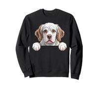 Clumber Spaniel Funny Peeking Droopy Dog Pocket Puppy Sweatshirt