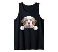 Clumber Spaniel Funny Peeking Droopy Dog Pocket Puppy Tank Top