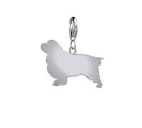 Clumber Spaniel Silhouette Silver Charm