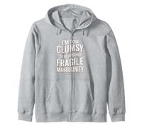 Clumsy But Not Fragile Feminist Humor Design Zip Hoodie