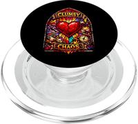 Clumsy Chaos Fractured Heart Stained Glass Art PopSockets PopGrip for MagSafe