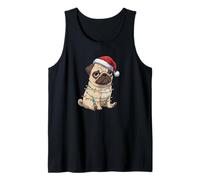 Clumsy Christmas Pug Wrapped in Lights Tank Top