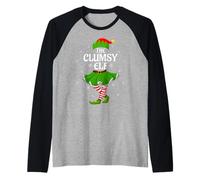 Clumsy Elf Christmas Family Girls Women Elf Squad Xmas Raglan Baseball Tee