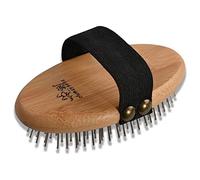 Clumsy pets Bamboo Palm Ball Pin Brush for Small Dog & Cat Grooming Massaging Shedding and Bath Metal Pin Pets Tools