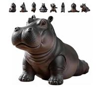 Clumsy Yoga Master Hippo - The Adorably Imperfect Yogi, Handcrafted 3D Printed Resin Hippopotamus Figurine, Meditation Hippopotamus for Fairy Garden,Home, Patio,Deck,Porch Yard Art Decoration (D)