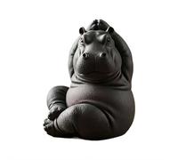 Clumsy Yoga Master Hippo, The Adorably Imperfect Yogi, Resin Meditation Hippo Yoga Statue Decor for Garden Home Patio Deck Porch Yard Art Decoration