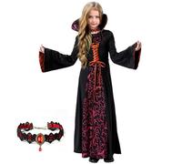 Clundoo Kids Vampire Costume - Girls Dress for Role-Playing, Halloween Cosplay & Party (XL)